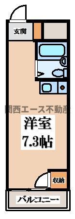 エクセレント小若江(ワンルーム/3階)の間取り写真