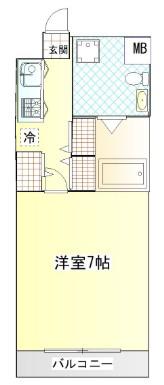 エトス平尾(1K/3階)の間取り写真