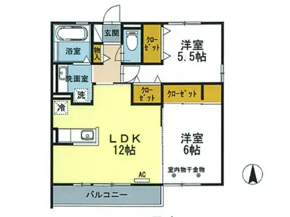 カーサ・セレーナ(2LDK/3階)の間取り写真