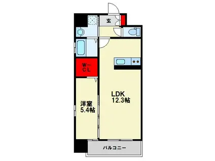 MUU.黒崎(1LDK/2階)の間取り写真