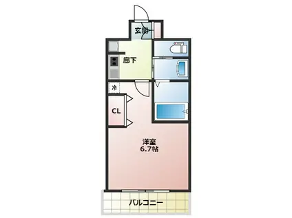 エステムコート難波Vブロード(1K/10階)の間取り写真