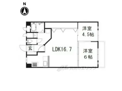 九条 A棟(2LDK/11階)の間取り写真