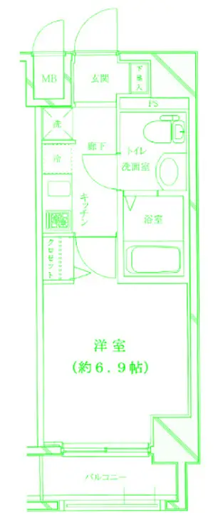 ライジングプレイス桜木町二番館 8階階 間取り
