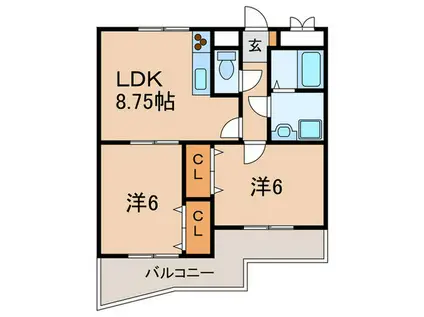 ディグニーコート舞子(2LDK/5階)の間取り写真