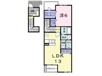 プラシードS(1LDK/2階)の間取り写真