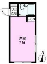 ケントハウス(ワンルーム/1階)の間取り写真