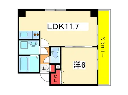 レガーロけやき通(1LDK/3階)の間取り写真