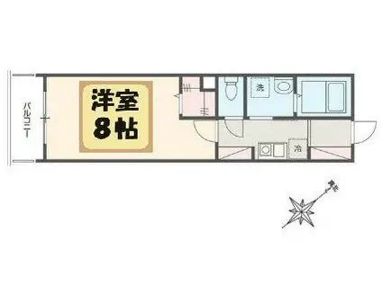 MELDIA鷲宮(1K/3階)の間取り写真