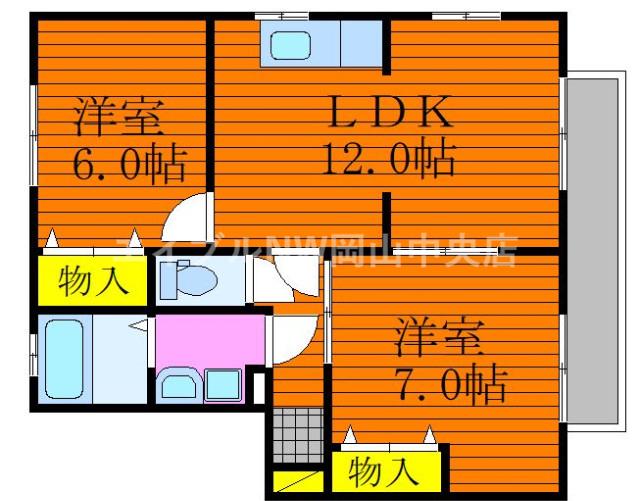 ファミールのざき(2LDK/2階)の間取り写真