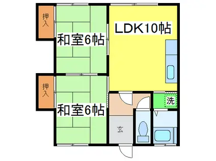 桑原マンション(2LDK/2階)の間取り写真