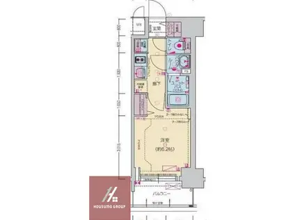 プレサンス堺筋本町ディスティニー(1K/11階)の間取り写真