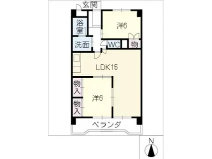 メゾンムラセ(2LDK/3階)の間取り写真