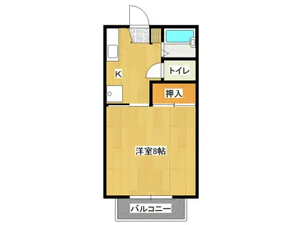 セントラルハイツ(1K/2階)の間取り写真