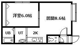 ヴァンクレール(1LDK/1階)の間取り写真