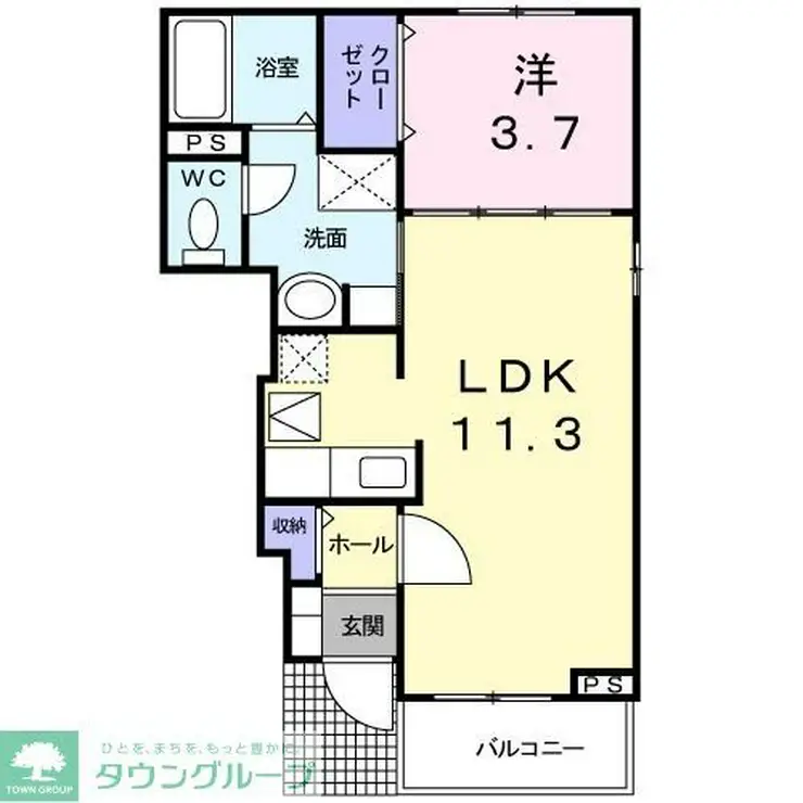 ローズパーク参番館 1階階 間取り