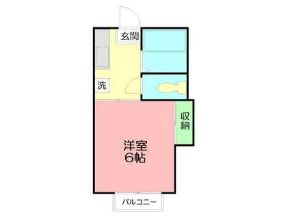 第1コーポミカ(1K/2階)の間取り写真