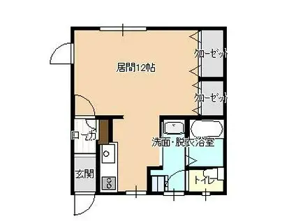 シンフォニーフラット(ワンルーム/2階)の間取り写真