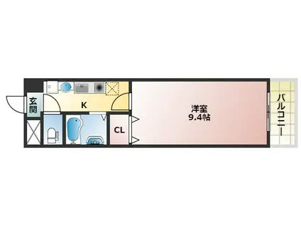 モンターニューロンドI(1K/2階)の間取り写真