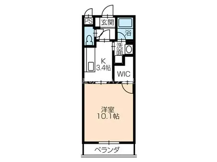 アイン シュロス(1DK/2階)の間取り写真