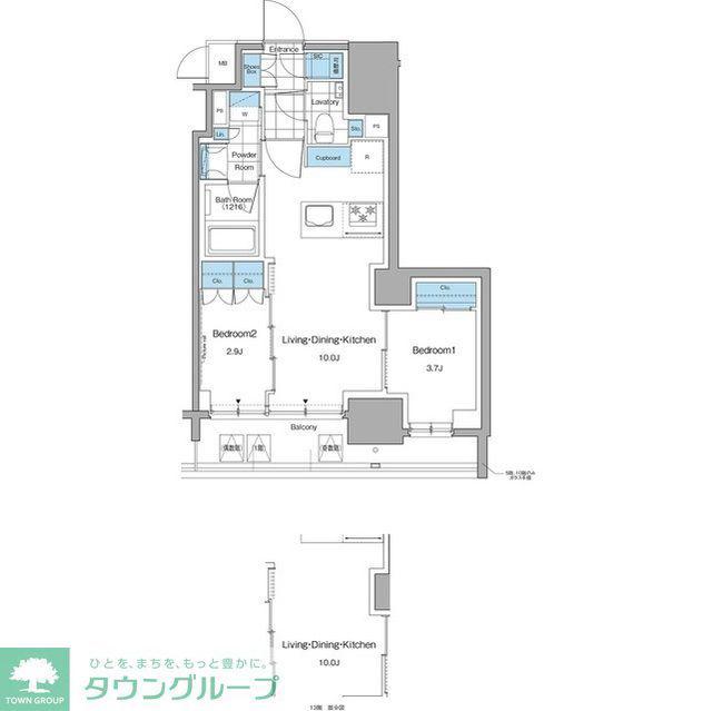 ルフォンプログレ本郷三丁目(2LDK/6階)の間取り写真