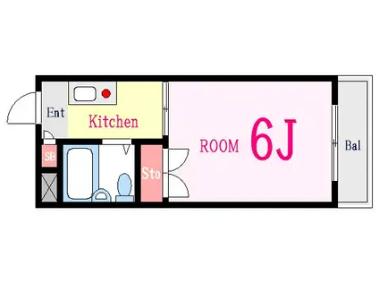 エスペランサ瑞江B棟(1K/1階)の間取り写真