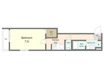 KOTII EBARAMACHI(1K/2階)の間取り写真