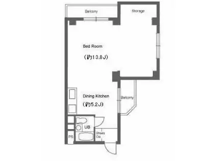 東信松涛マンション(ワンルーム/3階)の間取り写真