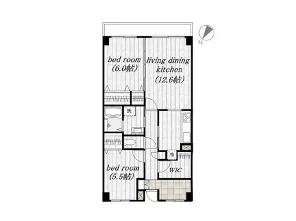 アーベイン世田谷(2SLDK/7階)の間取り写真