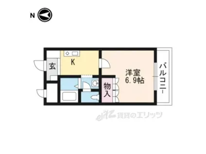 アプリコットジャム(1K/1階)の間取り写真