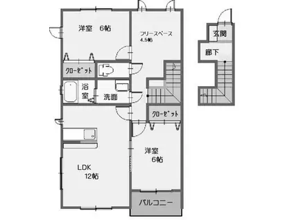 コンシェルジュB(2LDK/2階)の間取り写真