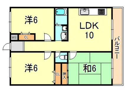 エトワール須磨(3LDK/1階)の間取り写真