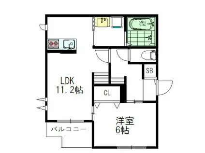 EMIGRANT ウエスト(1LDK/1階)の間取り写真