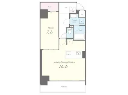 アドグリシーヌ竜泉(1LDK/3階)の間取り写真