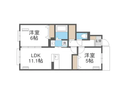 シャルマン青葉A棟(2LDK/1階)の間取り写真