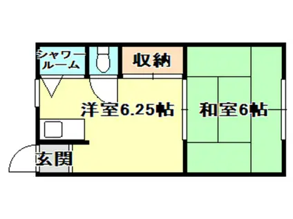 エルパラッツォ篠原(1DK/1階)の間取り写真