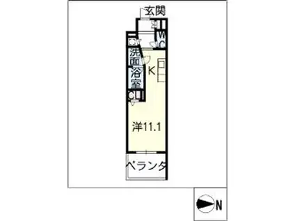 名駅アイサンメゾン(ワンルーム/6階)の間取り写真