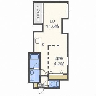 札幌中央レジデンス(1LDK/7階)の間取り写真