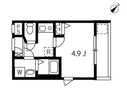 ブロッサムテラス滝野川(1K/1階)の間取り写真