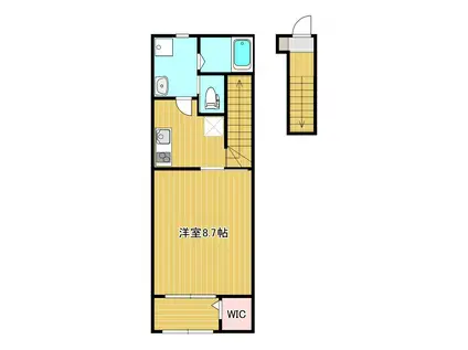 SOLENT(1K/2階)の間取り写真