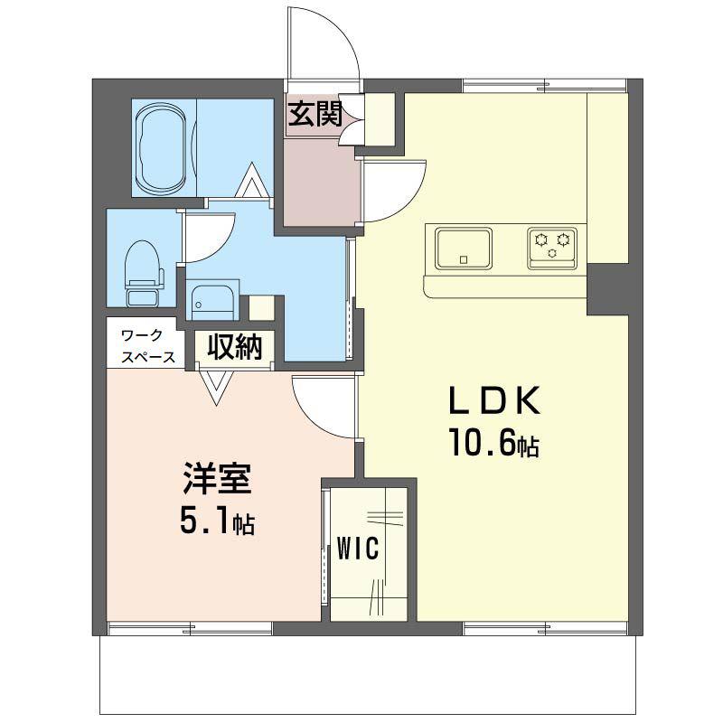 スカイハイツ村田(1LDK/1階)の間取り写真