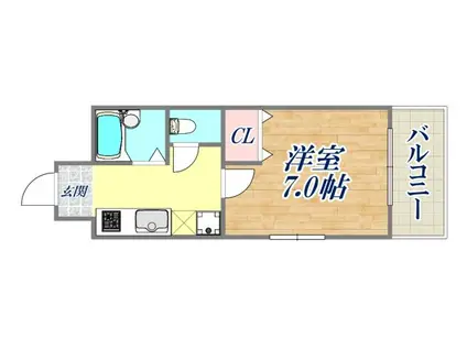 インペリアルむつみ(1K/2階)の間取り写真