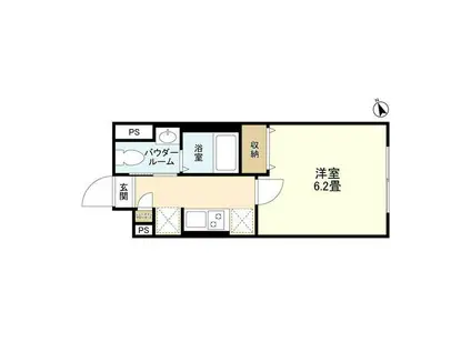 ウェルスクエアイズム馬込(1K/2階)の間取り写真