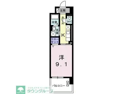 ジェット別所(1K/1階)の間取り写真