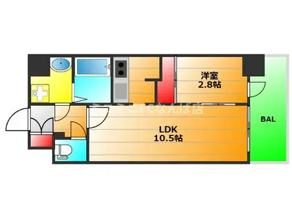 グランフェリーチェ・ナイン(1LDK/3階)の間取り写真