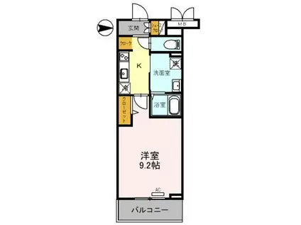 ストーリーズ うずまさ(1K/2階)の間取り写真