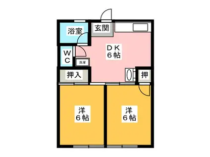 ラビデンスSAWA(2DK/1階)の間取り写真