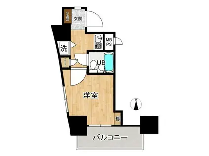 ライオンズマンション千葉東(1K/3階)の間取り写真