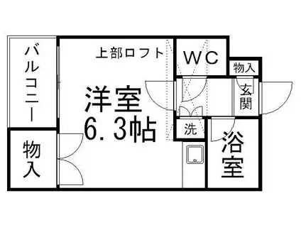 ロイヤルヒルズ富沢I(ワンルーム/3階)の間取り写真
