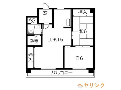 コスモハイツ(2LDK/2階)の間取り写真
