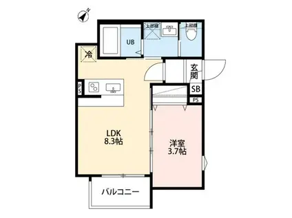 ROBOT HOME 東所沢III(1LDK/3階)の間取り写真